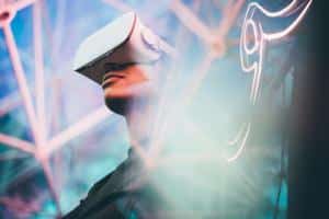 futuristic futuristic young woman neon glasses vr virtual reality t20 LlWwzV