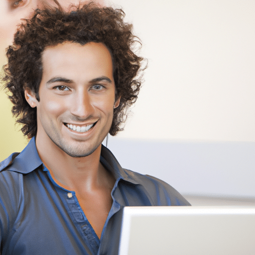 un homme souriant travaillant sur un ord 512x512 43225845